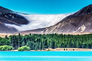 Tekapo Prints: A cloud bank settles in on the mountains above Lake Tekapo, New Zealand