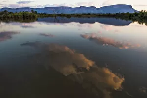 Images Dated 26th November 2017: Cloud reflections in the Marataba River, Marataba Private Game Reserve, Limpopo, South Africa