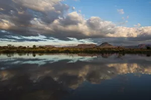 Images Dated 26th November 2017: Cloud reflections in the Marataba River, Marataba Private Game Reserve, Limpopo, South Africa