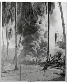 New Guinea Prints: Clouds of Black Smoke Burning