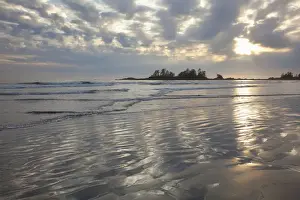 Clouds Over Chestermans Beach And Franks Island Near Tofino; British Columbia Canada