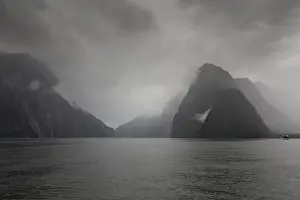 Southland Prints: Clouds at Milford Sound, Fiordland National Park, Southland Region, New Zealand