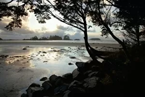 Images Dated 19th January 2012: Clouds At Sunset Over Chestermans Beach And Franks Island Near Tofino