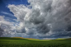 Clouds over wheat fields of Palouse region, Washington State, USA