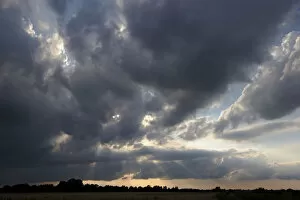 Preserve Collection: Cloudy sky, Wuemmewiesen nature reserve, Bremen, Germany, Europe