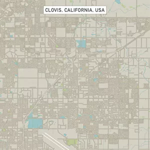 Computer Graphic Collection: Clovis California US City Street Map