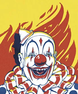 Facial Expression Gallery: Clown With Flames