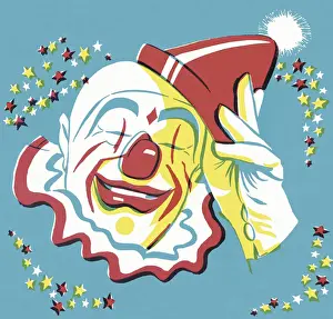 Social Grace Prints: Clown Tipping Hat
