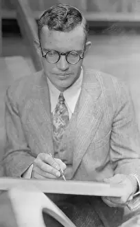 Lawrence Prints: Clyde Tombaugh Writing on Document