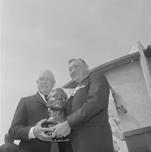 Canton Prints: Clyde Turner and Ed Healey with Statuette