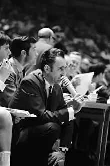 Coaching Prints: Coach Bob Cousy Looking Pensive During Basketball Game