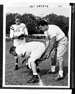 New London Prints: Coach Otto Graham Playing With Students
