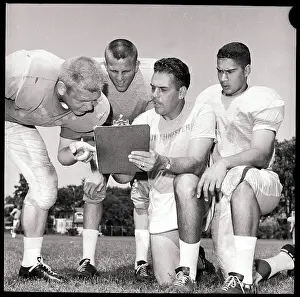 Evanston Prints: Coach Otto Graham Talking to Players