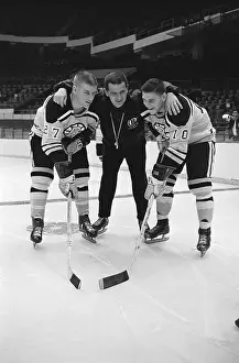Coach Posing With Hockey Player