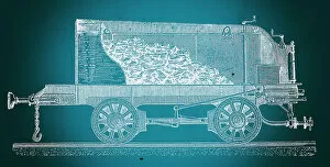 Images Dated 3rd June 2018: Coal car side cut view blueprint
