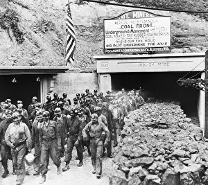 Mine Prints: Coal Miners File Out Of Mine