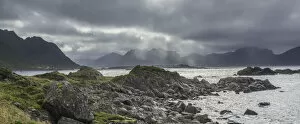 Images Dated 3rd September 2012: Coast near Nyksund with rain clouds, Langoeya, Vesteralen, Nordland, Norway