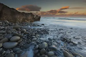 Weather Prints: The coastline, bays and cliffs on Cape Agulhas near Arniston at sunset