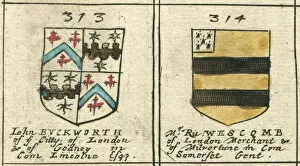 Images Dated 28th February 2013: Coat of arms 17th century Buckworth and Wescombe