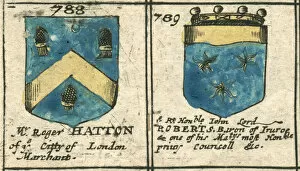 Images Dated 1st March 2013: Coat of arms 17th century Hatton and Roberts