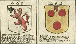 Coat Of Arms Engravings 17th Century Collection: Coat of arms 17th century Petit and Courtney