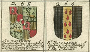 Coat Of Arms Engravings 17th Century Collection: Coat of arms 17th century Robinson and Player