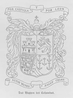 Prints of An engraving of Christopher Columbus's, (1451-1506), coat of arms, in a German publication circa 1850s. (Photo by Kean Collection/Getty Images) Urban Echoes of America’s Golden Age: Coat of Arms