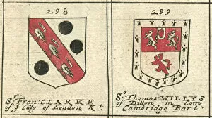 Images Dated 28th February 2013: Coat of arms copperplate 17th century Clarke and Willis