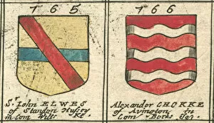 Images Dated 1st March 2013: Coat of arms copperplate 17th century Elwes and Choke