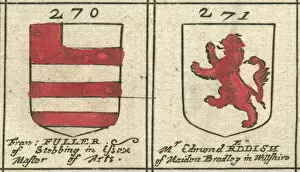 Images Dated 27th February 2013: Coat of arms copperplate 17th century Fuller and Reddish