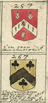 Coat of arms copperplate 17th century Shaw and Williamson