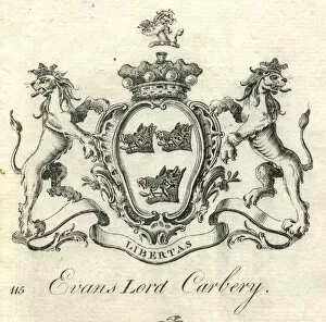 Images Dated 10th March 2013: Coat of arms Evans Lord Carbery 18th century