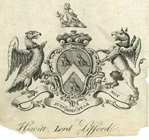 Coat of Arms Engravings 18th Century Collection: Coat of arms Hewitt Lord Lifford 18th century