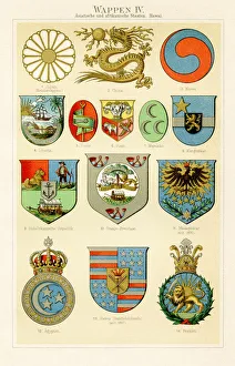 Iran Collection: Coat of arms lithograph 1897