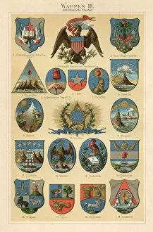 Coats of Arms Engravings 19th Century Gallery: Coat of arms lithograph 1897