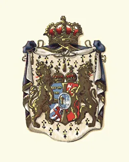 Scandinavian Culture Gallery: Coat of Arms of Sweden and Norway, 1898