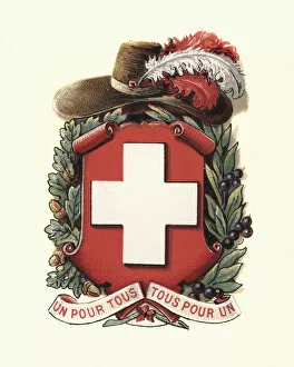Images Dated 1st September 2016: Coat of Arms of Switzerland, 1898