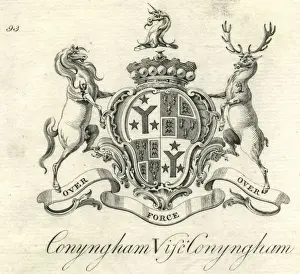 Lords Prints: Coat of arms Viscount Conyngham Cunningham 18th century