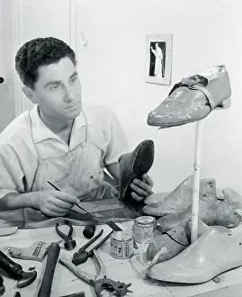 Cobbler Making Shoes
