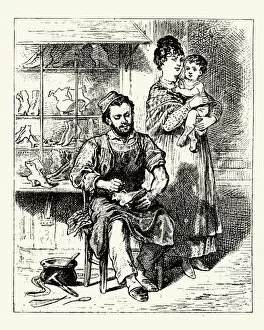 Images Dated 20th February 2018: Cobbler repairing shoes, New Orleans, 19th Century