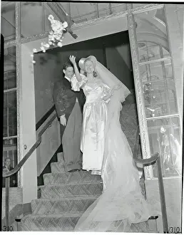 Cobina Wright Tossing Her Bouquet