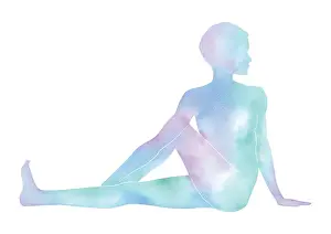 Cobra Yoga Pose Illustration watercolour