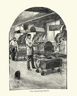 Images Dated 7th September 2016: Cocoa Roasting Room at Frys Chocolate factory, 1894