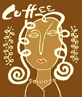 Prints of A Curated Collection of Warm Elegance: Coffee Woman