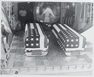 Coffins Being Airlifted From Desert
