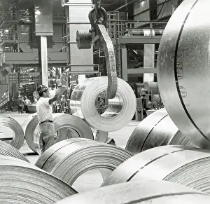 Steel Prints: Coil Of Steel Being Raised For Removal
