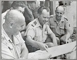 Hanoi Prints: Col. Vanuxem with Aides