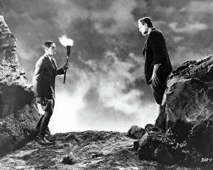Colin Clive And Boris Karloff In Frankenstein