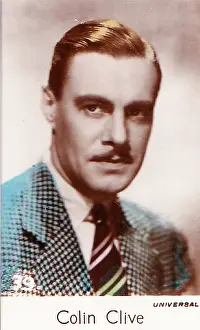 Colin Clive, Film Stars series, collectible C T Bridgewater cigarette card, 1935