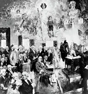 Collage Type Drawing of the Constitution Meeting